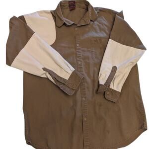 Vintage Duxbak Shirt Mens XL Hunting Long Sleeve Shooting Patch Work Outdoorsman